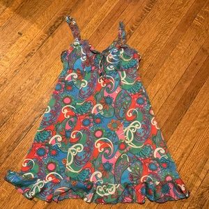 Betsey Johnson silk flower and Paisley retro dress size 4